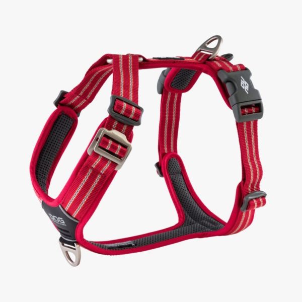 Rotfarbenes Hundegeschirr V2 Walk Harness von Dog-Coppenhagen mit weißem Hintergrund abgebildet